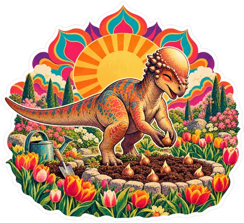 Pachycephalosaurus — In the garden dinosaur sticker