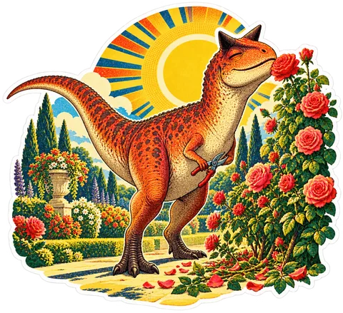 Carnotaurus — In the garden dinosaur sticker