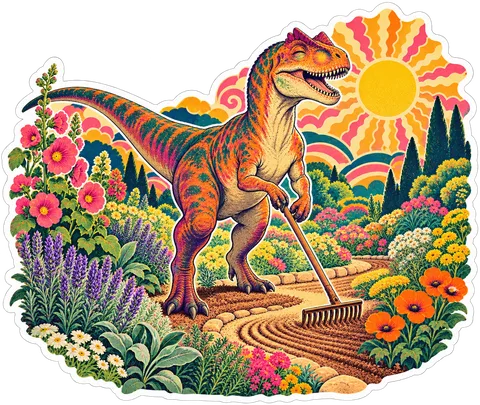 Allosaurus — In the garden dinosaur sticker
