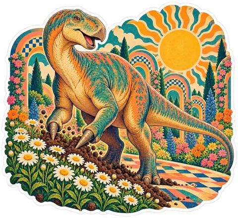 Iguanodon — In the garden dinosaur sticker