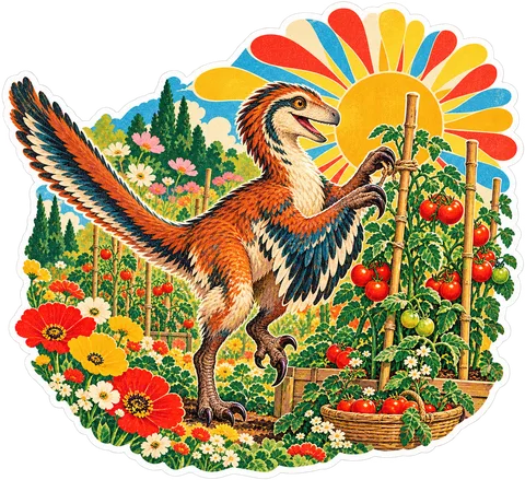 Deinonychus — In the garden dinosaur sticker