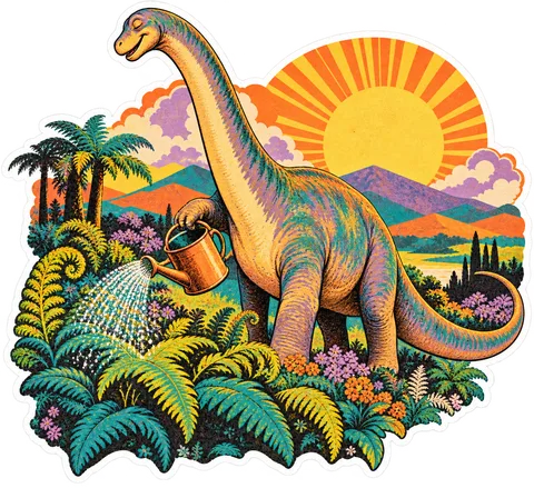 Apatosaurus — In the garden dinosaur sticker