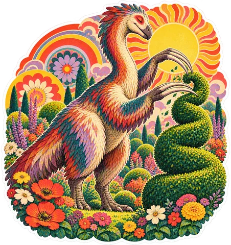Therizinosaurus — In the garden dinosaur sticker