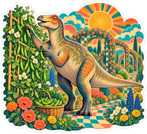 Edmontosaurus — In the garden dinosaur sticker