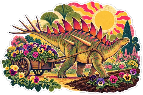 Kentrosaurus — In the garden dinosaur sticker