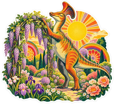Lambeosaurus — In the garden dinosaur sticker