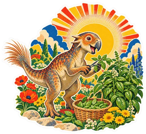 Psittacosaurus — In the garden dinosaur sticker
