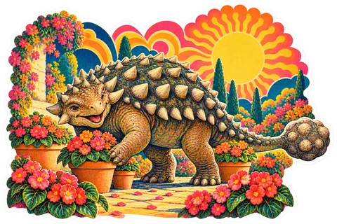 Euoplocephalus — In the garden dinosaur sticker