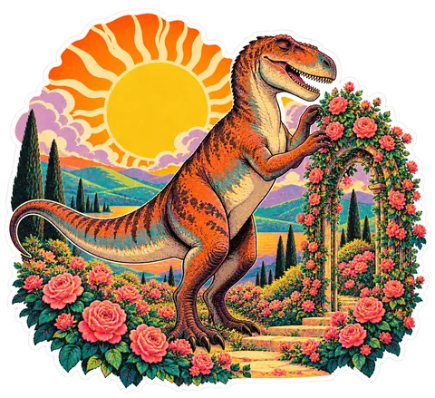 Giganotosaurus — In the garden dinosaur sticker