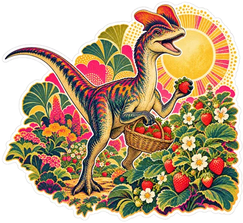 Dilophosaurus — In the garden dinosaur sticker