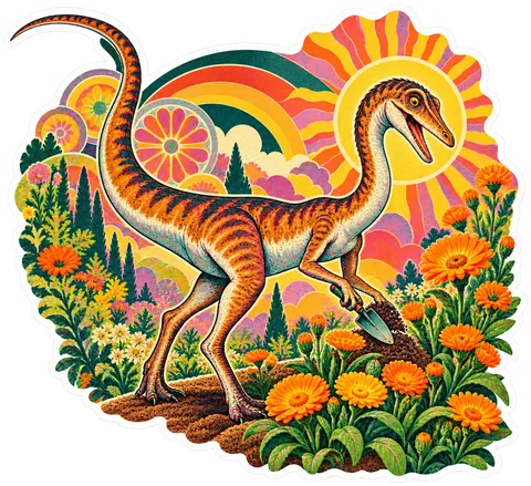 Coelophysis — In the garden dinosaur sticker