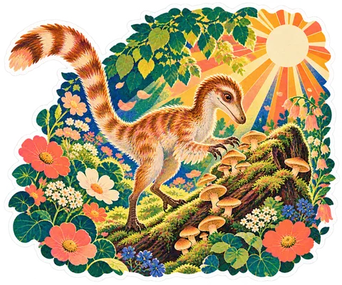 Sinosauropteryx — In the garden dinosaur sticker
