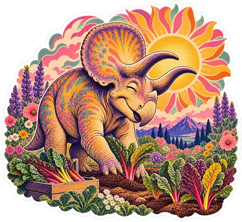 Nasutoceratops — In the garden dinosaur sticker
