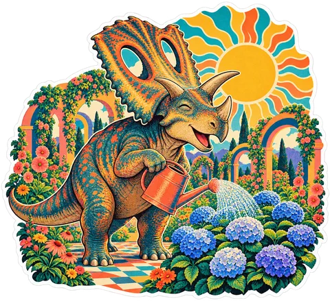 Chasmosaurus — In the garden dinosaur sticker