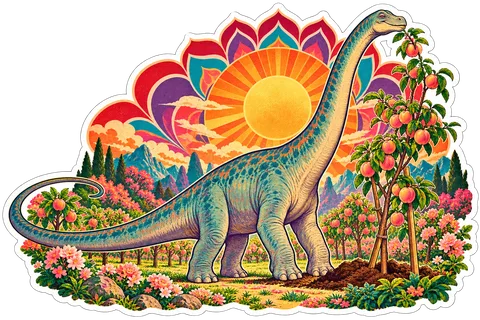 Mamenchisaurus — In the garden dinosaur sticker
