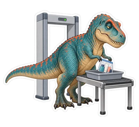 Tyrannosaurus rex — Airport security dinosaur sticker