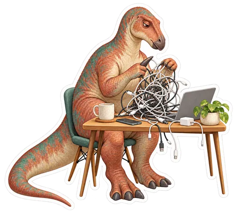 Iguanodon — At a little home desk dinosaur sticker