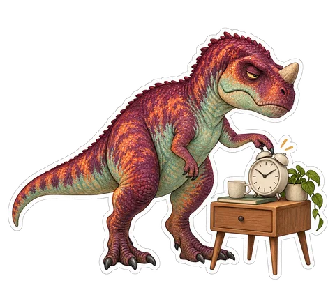 Majungasaurus — At a tiny bedside table dinosaur sticker