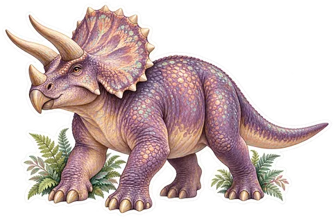Triceratops — Species portrait dinosaur sticker