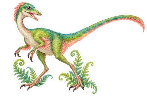 Compsognathus — Species portrait dinosaur sticker