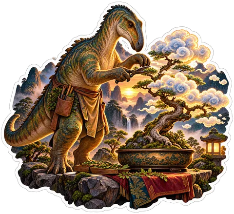 Bonsai clouds — Iguanodon dinosaur sticker