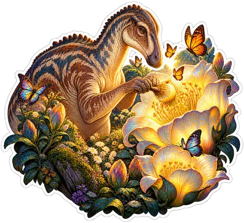 Butterfly pollination — Maiasaura dinosaur sticker