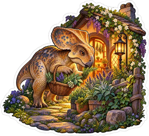 Tea herb garden — Protoceratops dinosaur sticker