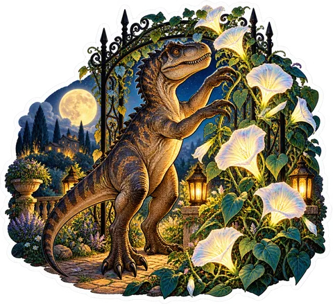 Moonflower arbor — Allosaurus dinosaur sticker