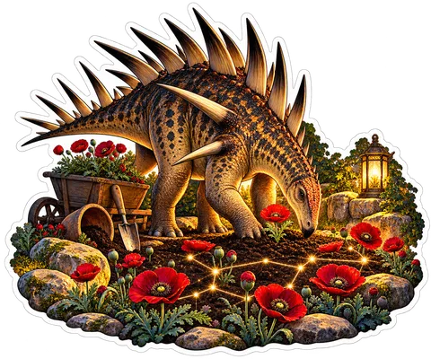 Poppy constellation — Kentrosaurus dinosaur sticker