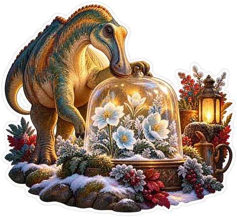 Ice flower garden — Edmontosaurus dinosaur sticker