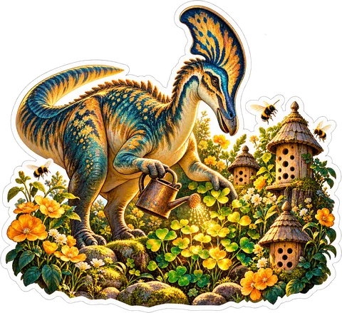 Honey garden — Lambeosaurus dinosaur sticker
