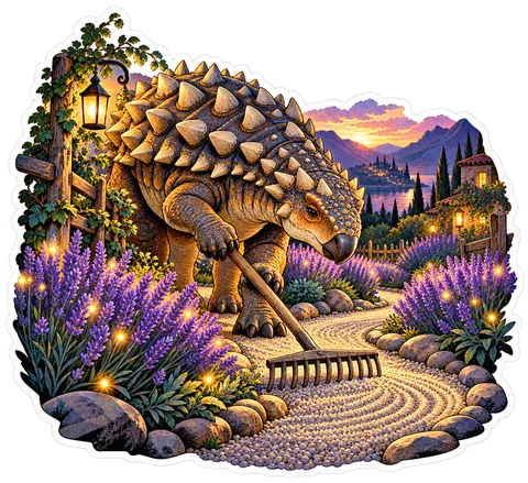 Lavender path — Nodosaurus dinosaur sticker