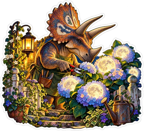 Hydrangea moons — Torosaurus dinosaur sticker